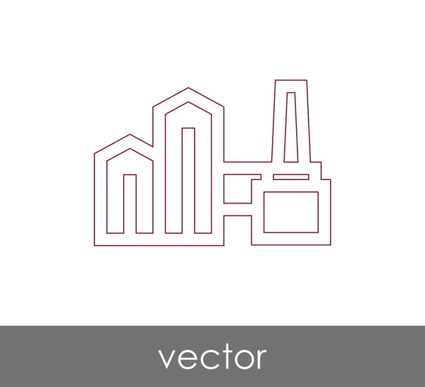 Ícone Fábrica Industrial Ilustração Vetorial — Vetor de Stock