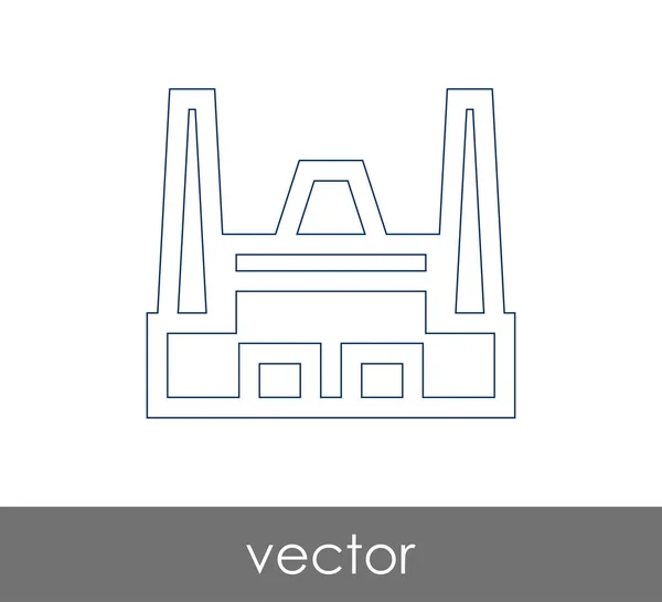 Ícone Fábrica Industrial Ilustração Vetorial — Vetor de Stock