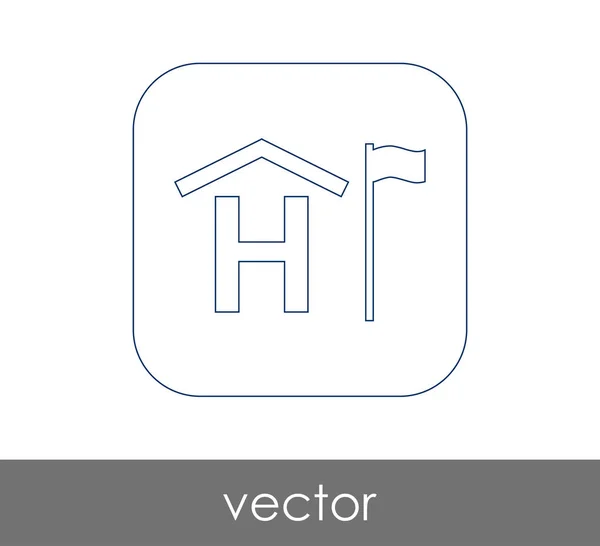 Vector Illustration Design Hotel Sign Icon — Stock Vector