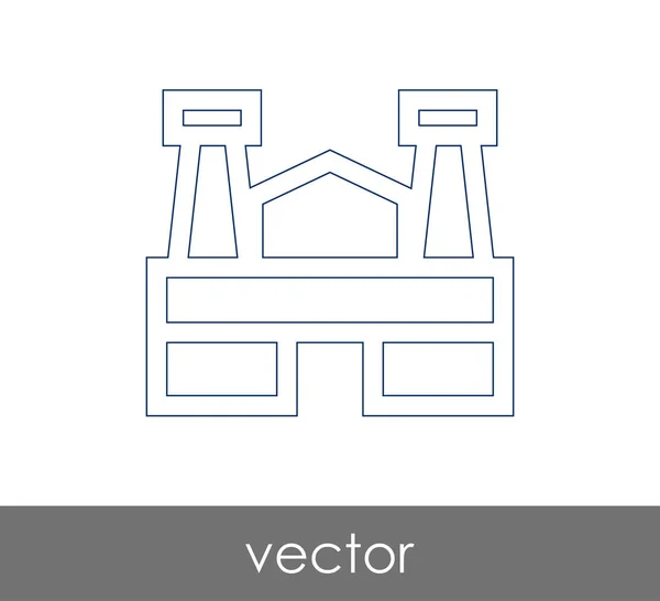 Fabrik Ikone Industrie Vektorillustration — Stockvektor