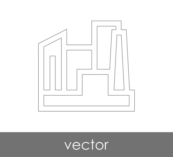 Fabriken Ikonen Industri Vektorillustration — Stock vektor
