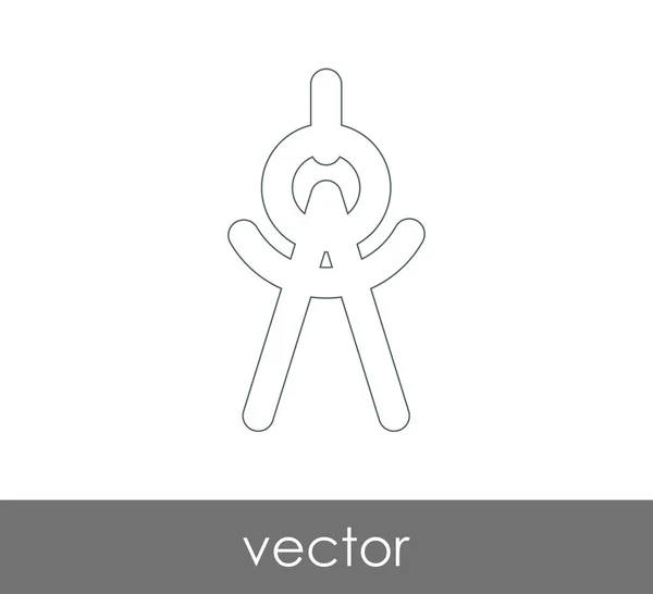 Desenho ícone bússola — Vetor de Stock