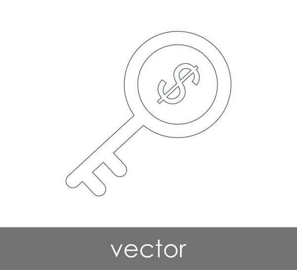 Icono Clave Concepto Seguridad Ilustración Vectorial — Vector de stock