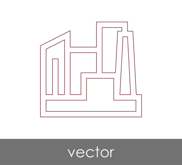 Factory Icon Industrial Vector Illustration — Stock Vector