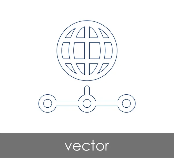 Vector Illustration Globe Icon Sign — Stock Vector