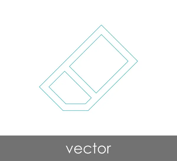 Radiergummi Briefpapier Symbol Vektorillustration — Stockvektor