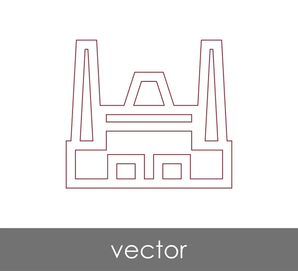 Ícone Fábrica Industrial Ilustração Vetorial — Vetor de Stock