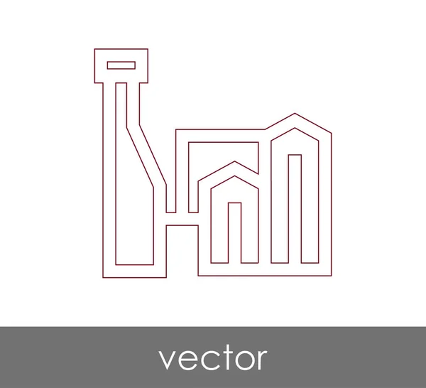 Icono Fábrica Industrial Ilustración Vectores — Vector de stock