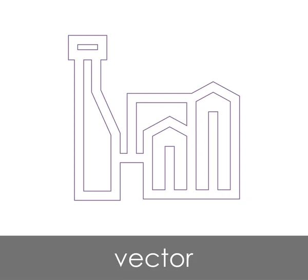 Icono Fábrica Industrial Ilustración Vectores — Vector de stock