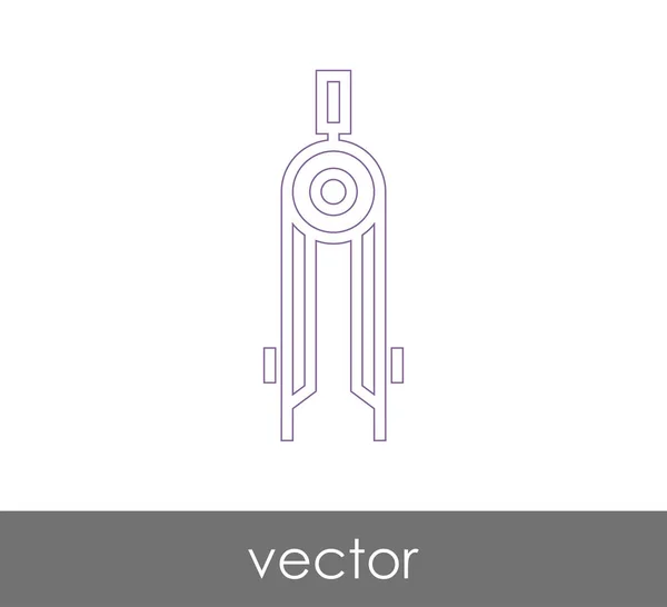 Dibujo brújula icono — Vector de stock