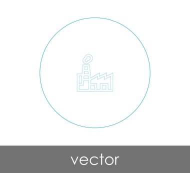 web tasarım ve uygulamalar için fabrika simge vektör çizim