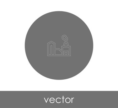 web tasarım ve uygulamalar için fabrika simge vektör çizim