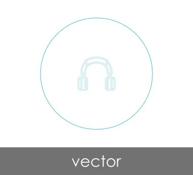 Çağrı Merkezi, ses kulaklık kutsal kişilerin resmi, vektör çizim için kulaklık simgesi