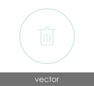 Çöp kutusu ikonu vektör illüstrasyonu