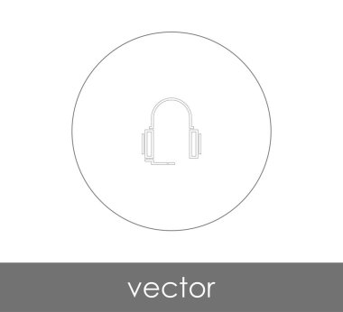 Çağrı Merkezi, ses kulaklık kutsal kişilerin resmi, vektör çizim için kulaklık simgesi