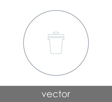 Çöp kutusu ikonu vektör illüstrasyonu
