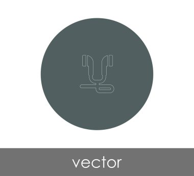 Kulaklık düz simgesi