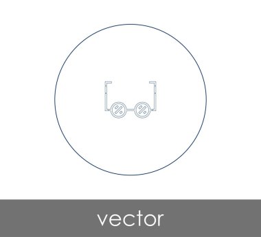 gözlük işareti simgesi, vektör çizim