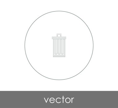 Çöp kutusu ikonu vektör illüstrasyonu