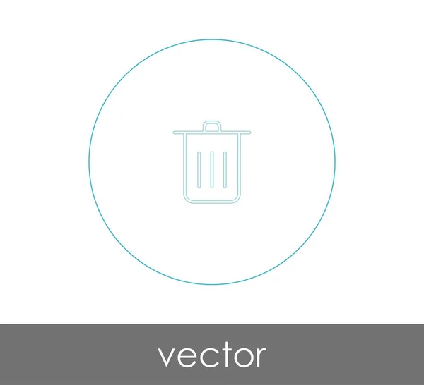 Basura Bin Icono Vector Ilustración — Vector de stock