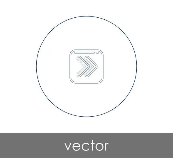 Gyors Előre Ikon Web Design Alkalmazások Vektor Illusztráció — Stock Vector