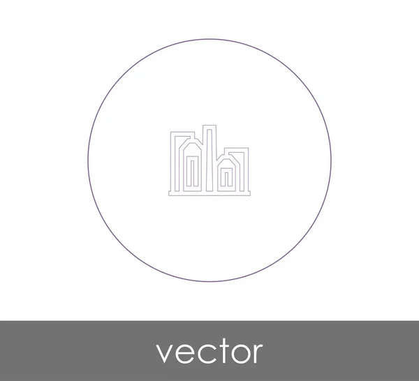 Ícone Fábrica Industrial Ilustração Vetorial — Vetor de Stock