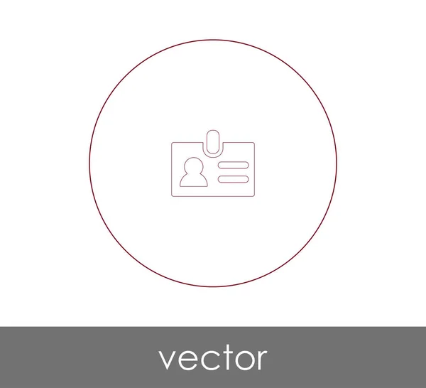 Identifikační Průkaz Ikona Pro Webdesign Aplikace — Stockový vektor