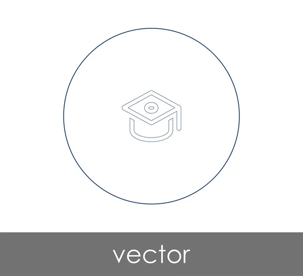 Graduierung Mütze Symbol Vektor Illustration — Stockvektor