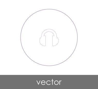 kulaklık simge vektör çizim, logo