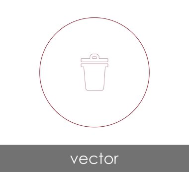 Çöp kutusu ikonu vektör illüstrasyonu