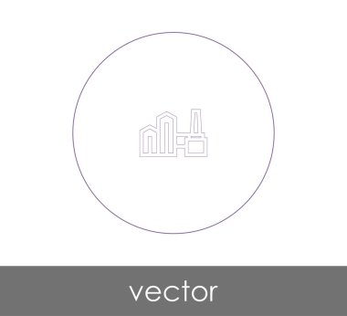 Fabrika simgesi, sınaî-vektör çizim 