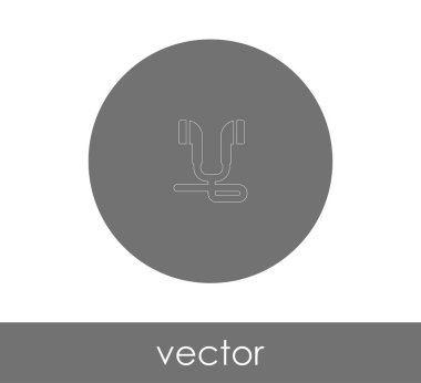 Kulaklık düz simgesi