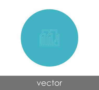 Fabrika simgesi, sınaî-vektör çizim 