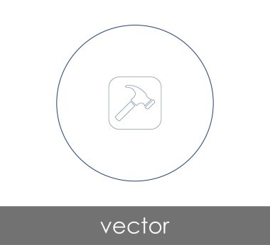 Çekiç düz simgesi