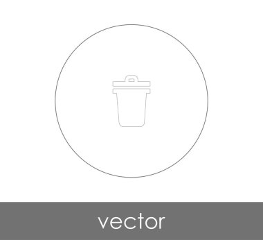 Çöp kutusu ikonu vektör illüstrasyonu