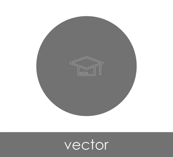 Graduación Tapa Icono Vector Ilustración — Archivo Imágenes Vectoriales