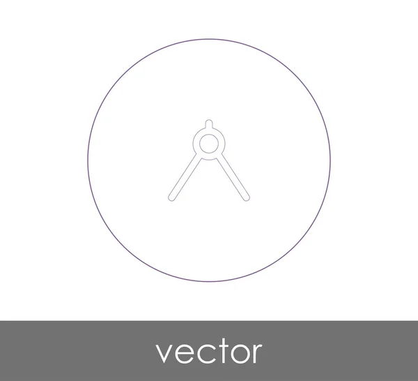 Vektoros Illusztráció Design Rajz Iránytű Ikon — Stock Vector