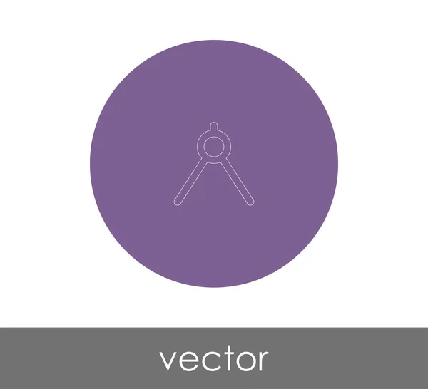 Vektoros Illusztráció Design Rajz Iránytű Ikon — Stock Vector