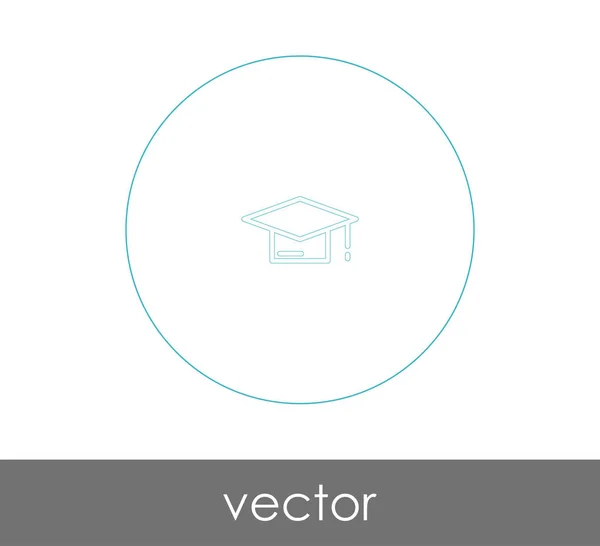 Graduierung Mütze Symbol Vektor Illustration — Stockvektor