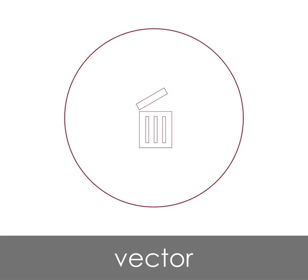 Basura Bin Icono Vector Ilustración — Vector de stock