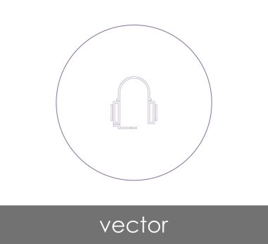 Çağrı Merkezi, ses kulaklık kutsal kişilerin resmi, vektör çizim için kulaklık simgesi