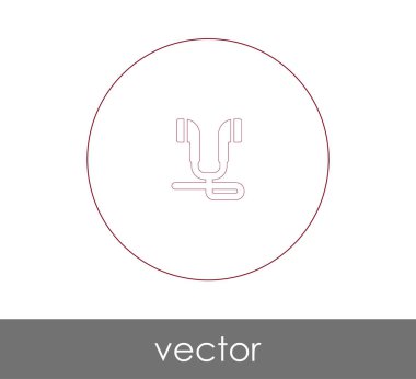 Kulaklık düz simgesi