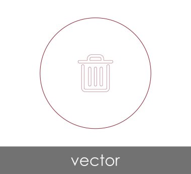 Çöp kutusu ikonu vektör illüstrasyonu