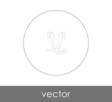 Kulaklık düz simgesi