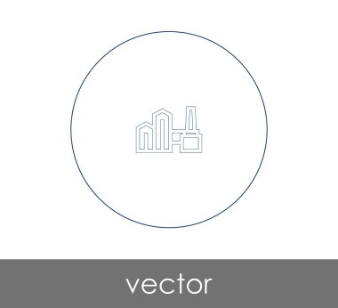 Fabrika simgesi, sınaî-vektör çizim 