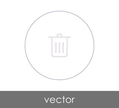 Çöp kutusu ikonu vektör illüstrasyonu