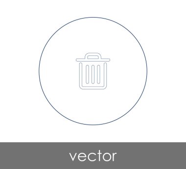 Çöp kutusu ikonu vektör illüstrasyonu