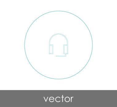 Çağrı Merkezi, ses kulaklık kutsal kişilerin resmi, vektör çizim için kulaklık simgesi