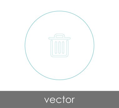 Çöp kutusu ikonu vektör illüstrasyonu
