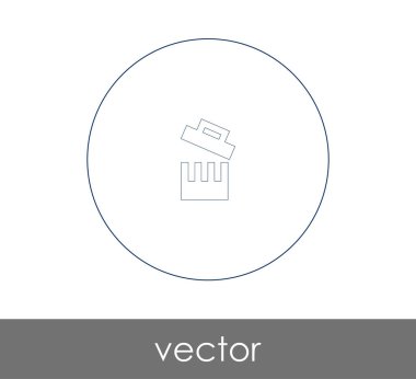 Çöp kutusu ikonu vektör illüstrasyonu